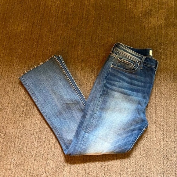 DRIFTWOOD Women’s Kick Flare High Waist Raw Hem ROXY Medium Wash Jeans - Size 29 - Picture 10 of 10